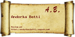 Andorka Betti névjegykártya